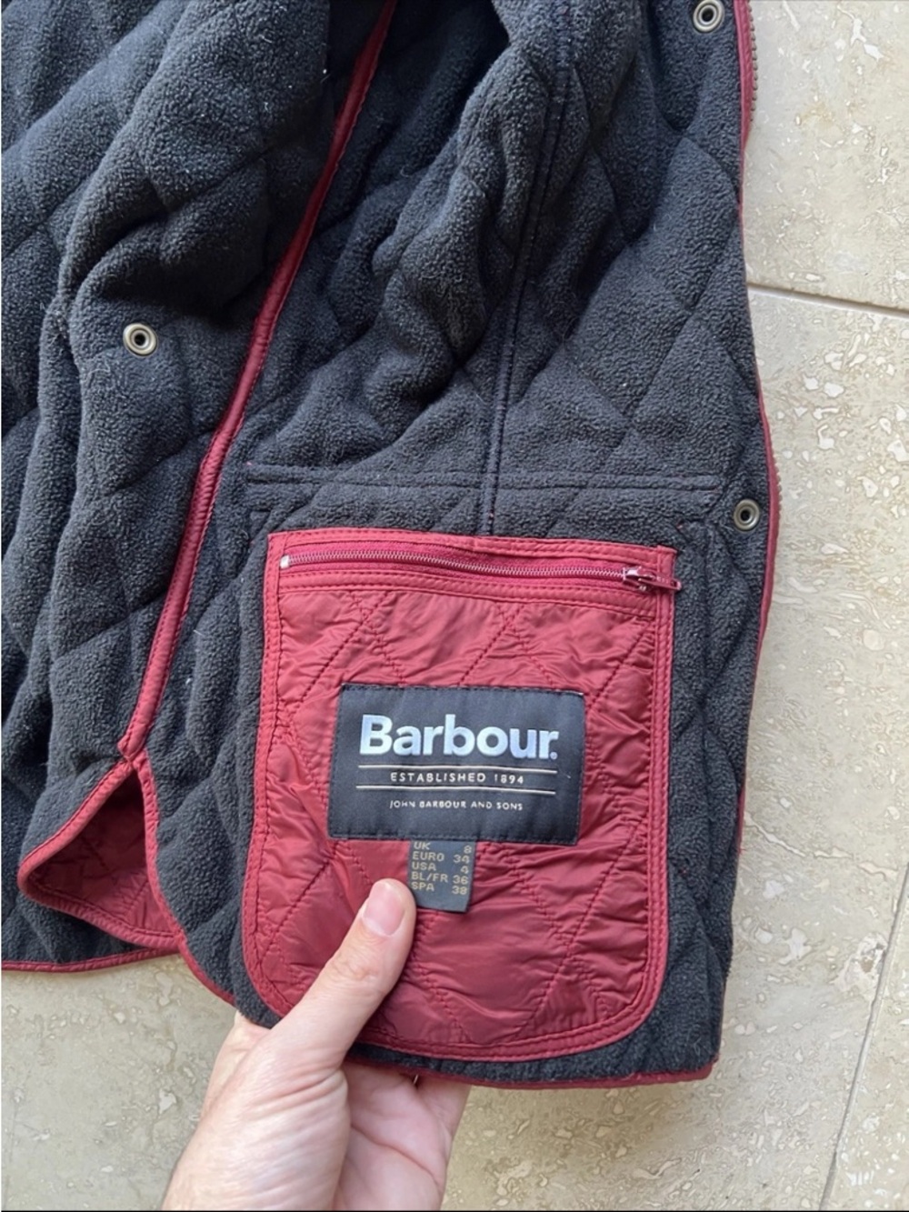 Barbour Women's Wray Gilet Red Insulated Vest Size UK 8 USA 4 - Picture 5 of 5